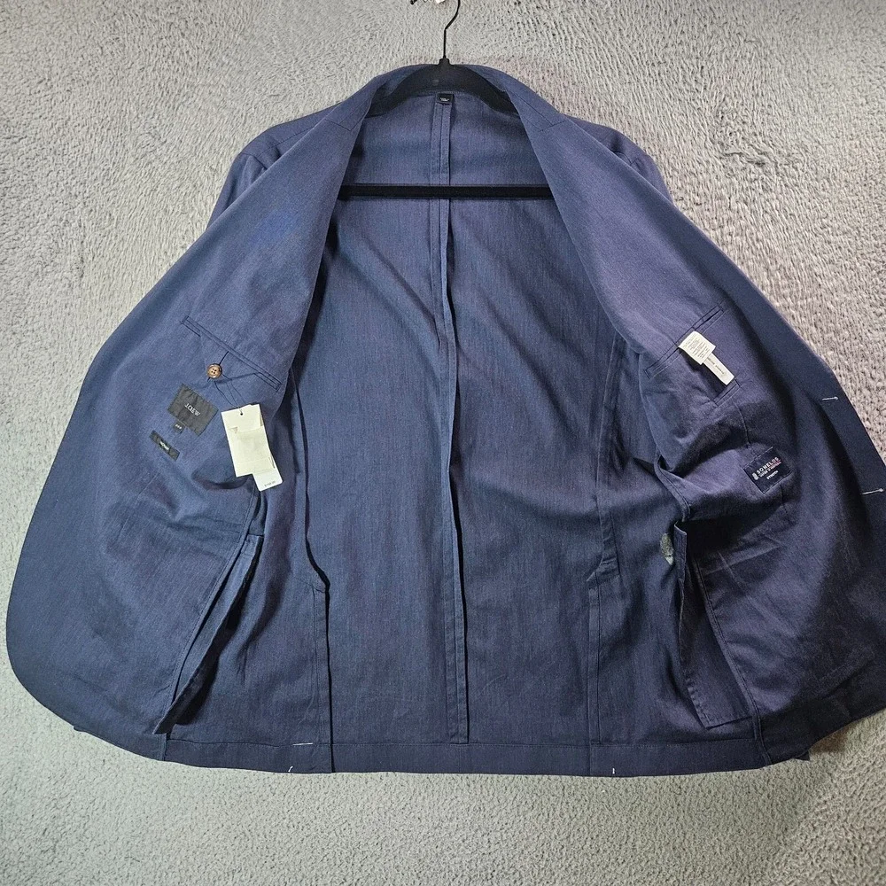$168 NWT J Crew‎ 38R Blazer Suit Jacket Men Ludlow Cotton Blend Dark Bluish Gray